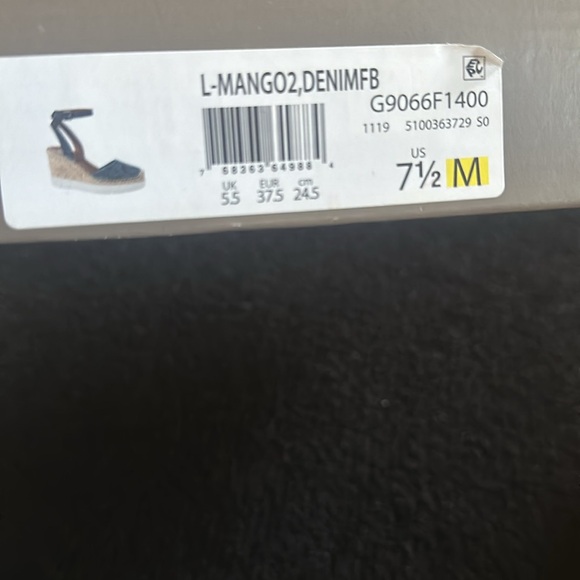 🆕Women Franco Sarto Denim Espadrille Wedge Sandals Size 7.5 - Picture 11 of 12